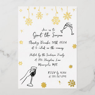 Whimsical Snow Christmas Holiday Winter Party