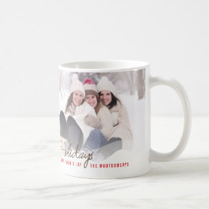 Whimsical Snow Christmas Trees Holiday Photo Mug