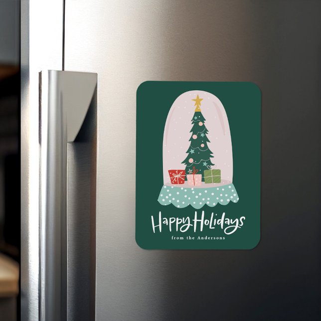 Whimsical Snow Globe Non-Photo Holiday Magnet (Creator Uploaded)