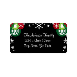 Whimsical Snowflake Holiday address label