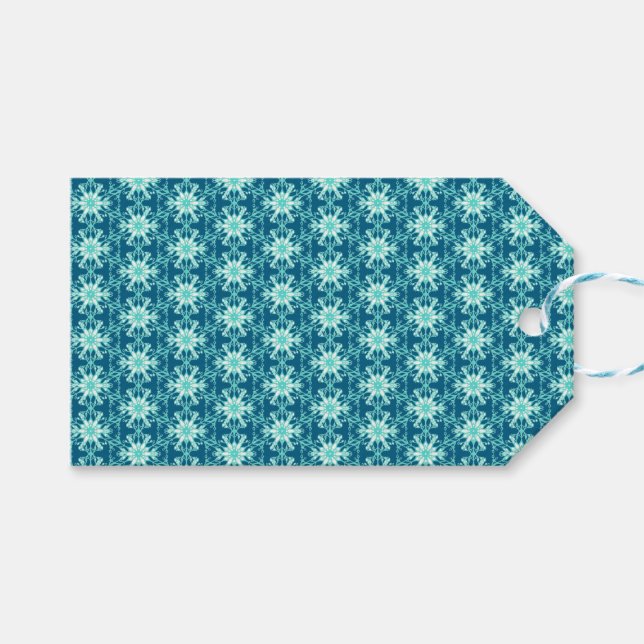 Whimsical Snowflake Pattern Gift Tags (Front (Horizontal))