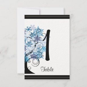 Whimsical Snowflake Tree Posh Table Number