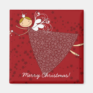 Whimsical Snowflakes Christmas Fairy Holiday Magnet