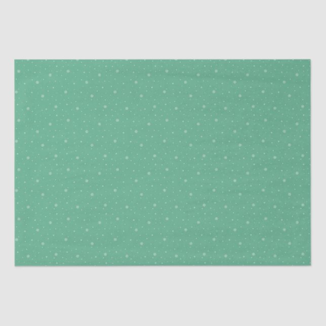 Whimsical Snowflakes Retro Christmas Pattern Green Tissue Paper (Front)
