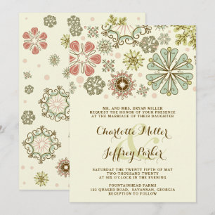 Whimsical Snowflakes Wedding Invitation
