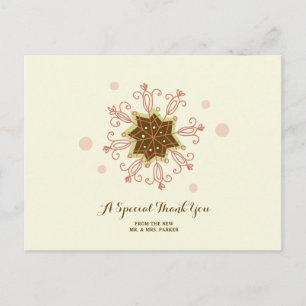 Whimsical Snowflakes Wedding Thank You Postcard
