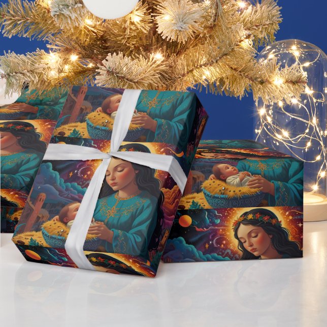 Whimsical Snowman Christmas Artwork Wrapping Paper (Holidays)