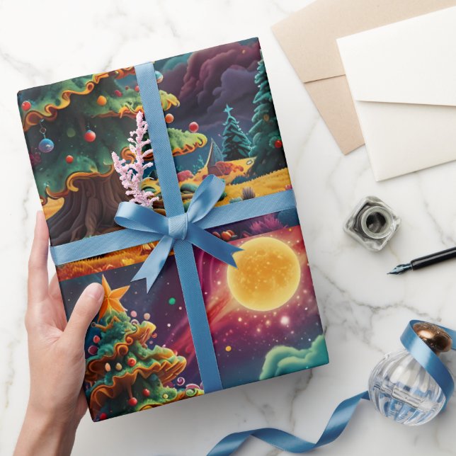 Whimsical Snowman Christmas Artwork Wrapping Paper (Gifting)
