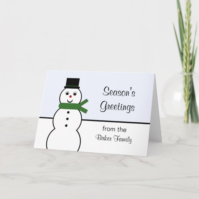 Whimsical Snowman Christmas Card (Front)