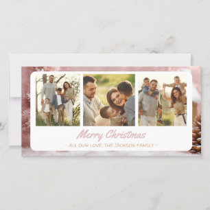 Whimsical Snowman Christmas Card 3 Photo Collage