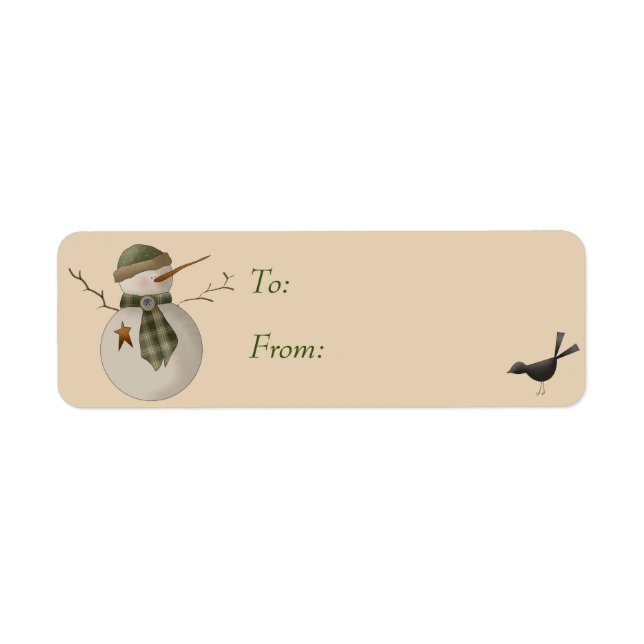 Whimsical Snowman Gift Tags (Front)