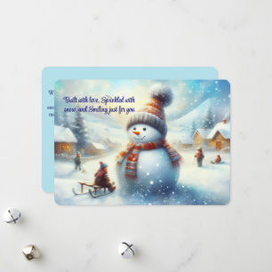 Whimsical Snowman Holiday Card