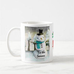 Whimsical Snowman in Winter Christmas Scene Coffee Mug
