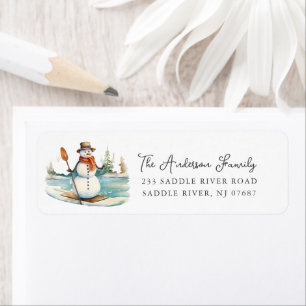 Whimsical Snowman Return Address