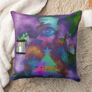 "Whimsical Snowman" Throw Pillow