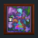 "Whimsical Snowman" Wooden Jewellery Keepsake Box<br><div class="desc">This digitally designed snowman brings a whimsical element to the finished image.</div>