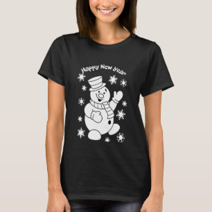 Whimsical  Snowman's Happy New Year T-Shirt