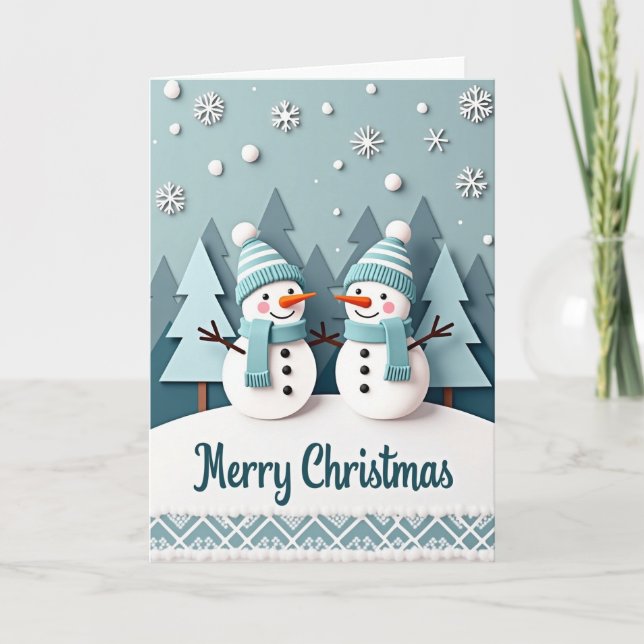 Whimsical Snowmen Card (Front)