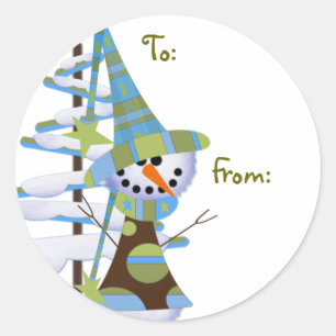 Whimsical Snowmen Gift labels