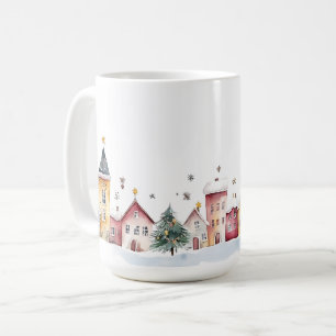 Whimsical Snowy Village Coffee Mug