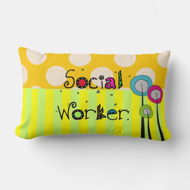 Whimsical Social Worker Pillow (Front)