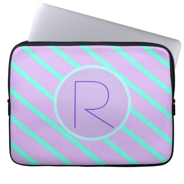 Whimsical soft-Basic Monogram R-Laptop Sleeve (Front)