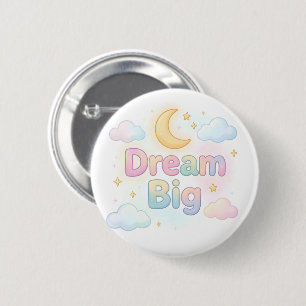 Whimsical soft pastel quote on white 6 cm round badge