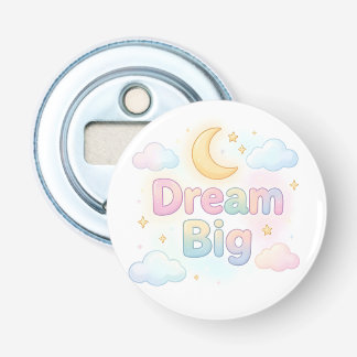 Whimsical soft pastel quote on white bottle opener