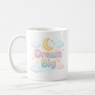 Whimsical soft pastel quote on white coffee mug
