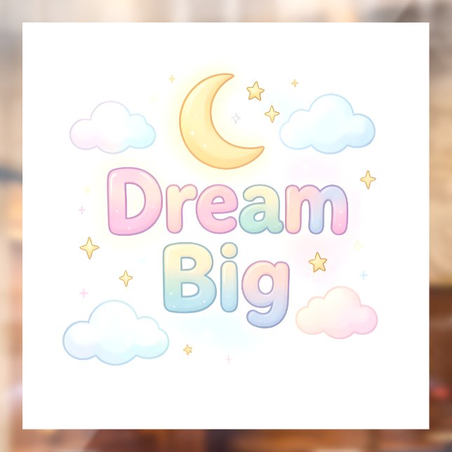 Whimsical soft pastel quote on white window cling (Sheet 2)