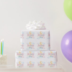 Whimsical soft pastel quote on white wrapping paper