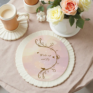 Whimsical Soft Pink Wake Up and Fly Coaster