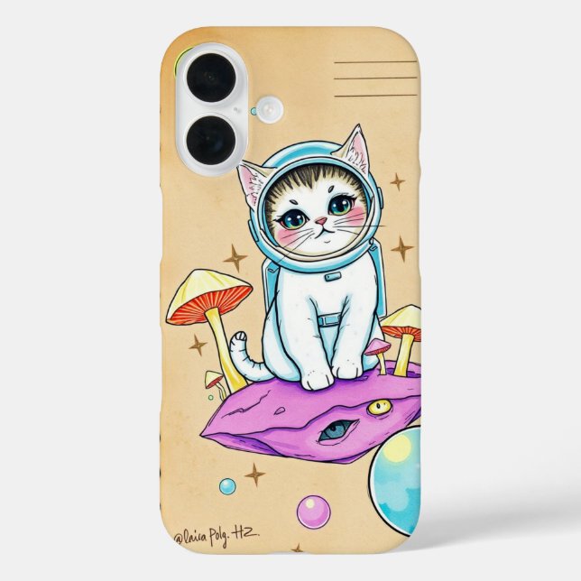 Whimsical Space Cat iPhone Case (Back)