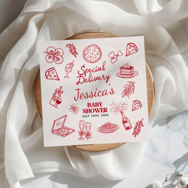 Whimsical Special Delivery Baby Shower Napkin (Creator Uploaded)