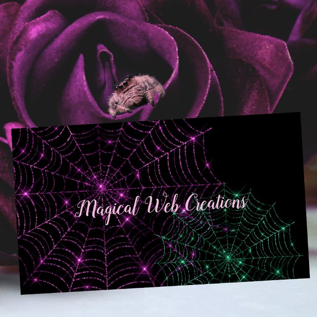 Whimsical Spider Web Pet Shop Breeder Service Business Card (Creator Uploaded)