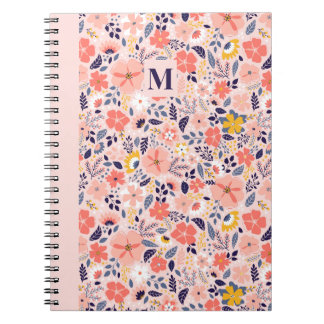 Whimsical Spiral Classic Floral Notebook
