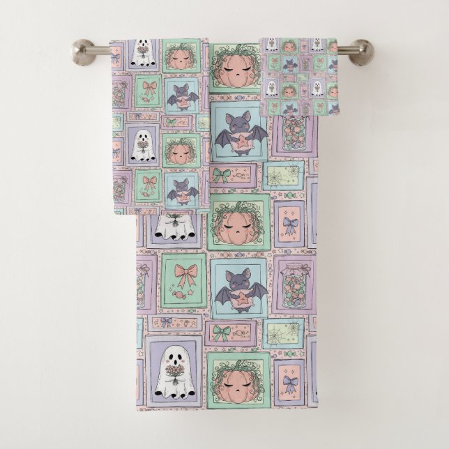 Whimsical Spirits in Pastel Dreams Bath Towel Set (Insitu)