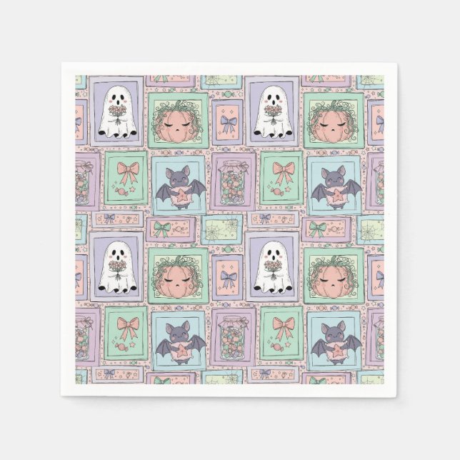 Whimsical Spirits in Pastel Dreams Napkin (Front)