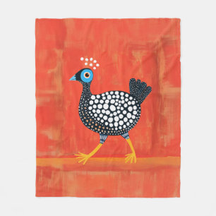 Whimsical Spotted Guinea Fowl Fleece Blanket