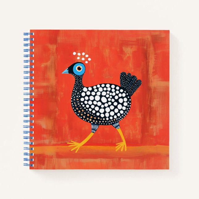 Whimsical Spotted Guinea Fowl Notebook (Front)