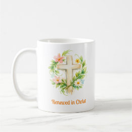 Whimsical Spring Cross Mug - Custom Easter Design