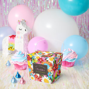 Whimsical Spring Flowers Garden Birthday Party Favour Box