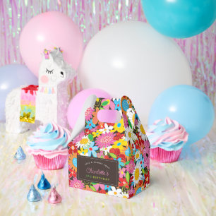 Whimsical Spring Flowers Garden Birthday Party Favour Box