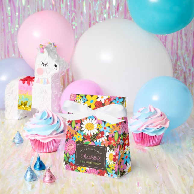 Whimsical Spring Flowers Garden Birthday Party Favour Box (Party)