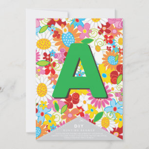 Whimsical Spring Flowers Garden DIY Bunting Banner