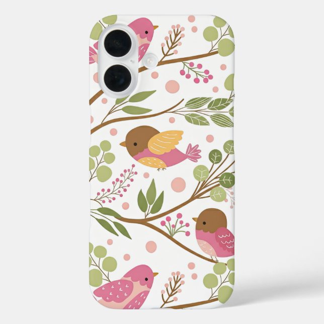 Whimsical Spring Garden with Robins Case-Mate iPhone Case (Back)
