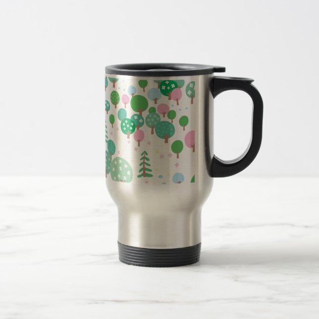 Whimsical Spring Trees Travel Mug (Right)