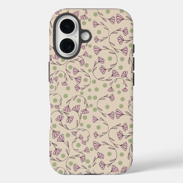 Whimsical Spring Vines – Floral Dotted Mobile Case (Back)