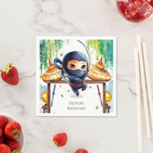  Whimsical Spy Ninja Birthday Napkin