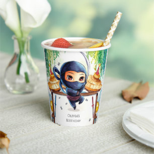 Whimsical Spy Ninja Birthday Paper Cups